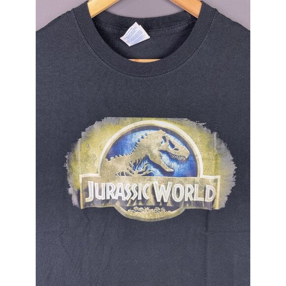 Vintage Y2K Jurassic Park World Movie Promo Rare Dinosaur Black XL Tee Shirt Art - Picture 3 of 7